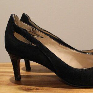 Franco Sarto Black Suede Heels - Sz 9